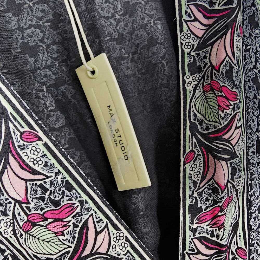 Max Studio London XS Floral Wrap Maxi Dress With Puff Sleeves - Picture 9 of 13